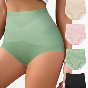 4 Pairs of High-Waisted Seamless light control Shapewear Panties postpartum